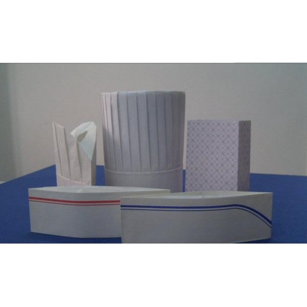 Disposable Chef Hats Paper Forage Cap For Kitchen / Restaurant Serving With Air Holes Free