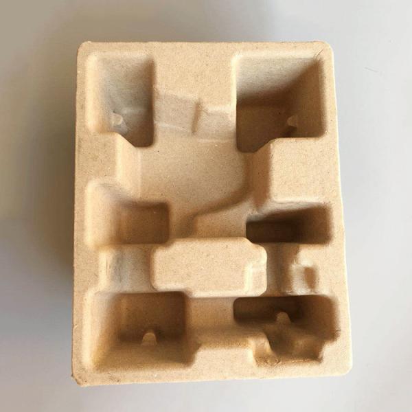 Biodegradable Brown Recycled Paper Fiber Molded Pulp Tray Package For Electronic