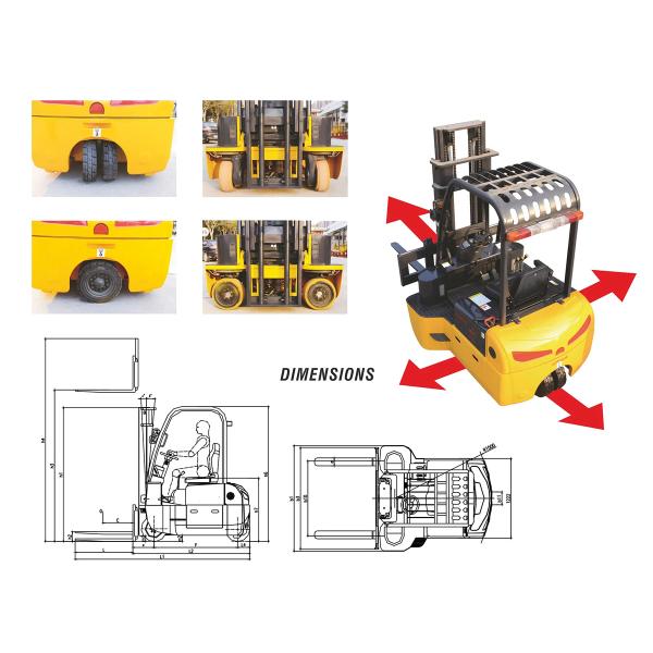 CE 3500mm Electric Manual 4 Way Directional Forklift