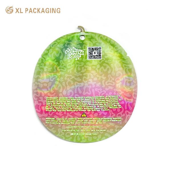 XL Packaging Custom Paper Sticker Label Mini Skin Care Zip Seal Mylar Bags Round Plastic Mask Packaging Bag Moisture Proof