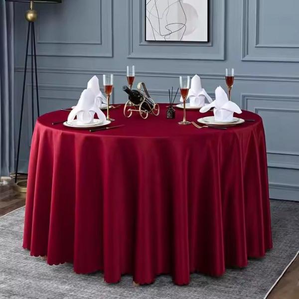 Luxury Soft Round Satin Tablecloths Aesthetic With Jacquard Technics