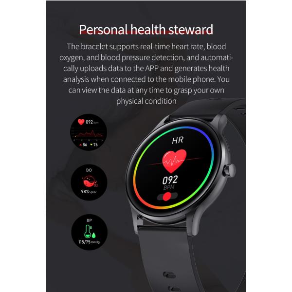 Call Alert BLE Smart Heart Rate Bracelet G Sensor Chip Message Push 160mah