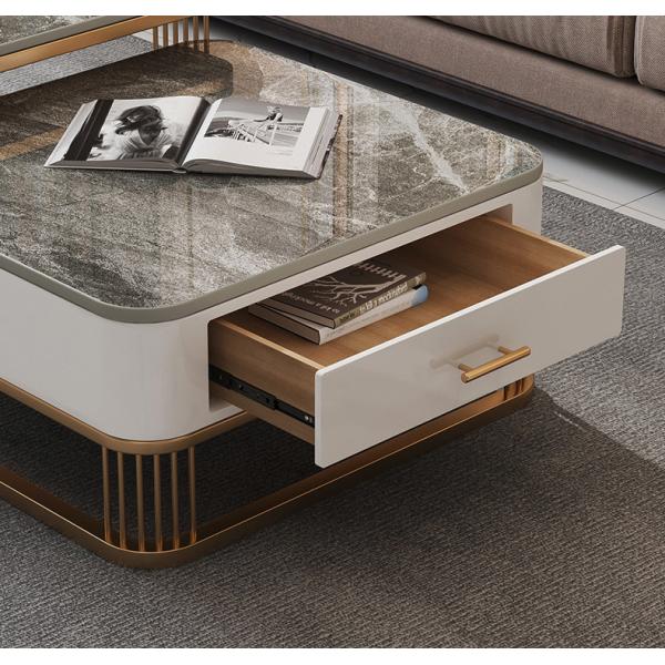 SEDIA White Square Marble Top Coffee Table For Apartment