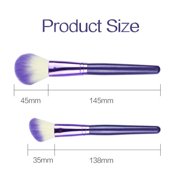 Practical Custom 7 Makeup Brush Set Purple Lavender With Cotton Bag