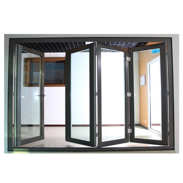 UPVC PVC Foldable Sliding Glass Doors 3 Panel Bi Fold Doors Electrophoresis Coating