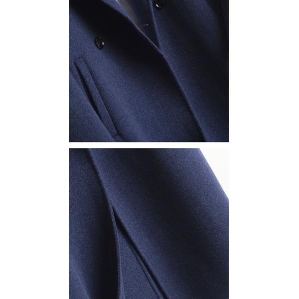 Pure Wool Men's Double-Sided Cashmere Coat Mid-Length Trench Jacket for Casual Outwear