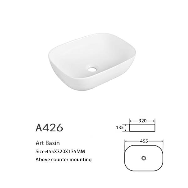 Durability Counter Top Bathroom Sink Highly Resistant Fading Vanity Wash Basin