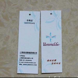 China Art paper garment hang tag ,Hang tag for fancy clothing / jeans, factory price art paper hang tag printing on sale
