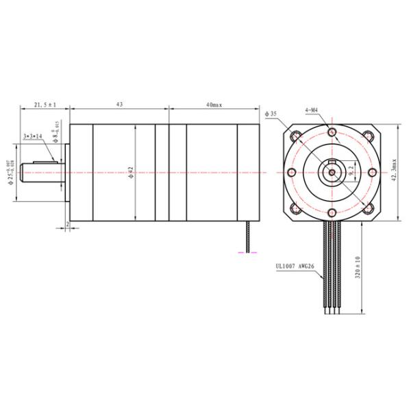 1.68A NEMA 17 Planetary Gearbox Stepper Motor 10:1 17HS15-1684S-HG10