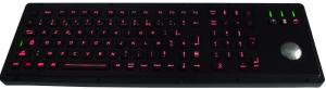 Buy cheap Black Stainless Steel Metal Industrial Keyboard With Trackball Backlight product