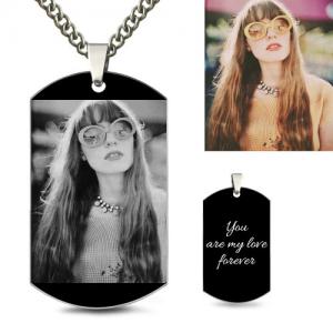 Buy cheap 3g 1.96in Personalised Photo Necklace Unisex Stainless Steel Photo Necklace SGS product