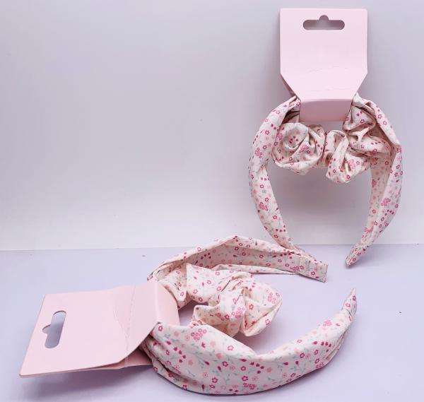 Quality Pink Printing Fabric Hair Bands Scrunchie Lightweight Durable for sale