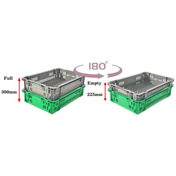 Stack And Nest Crate For Logistics Lightweight Nesting Plastic Crate Warehouse Storage Stackable
