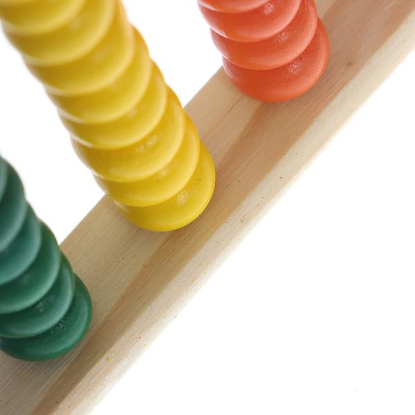 3D Geometric 15cm Wooden Bead Counting Abacus Child Toy Numbers Counting