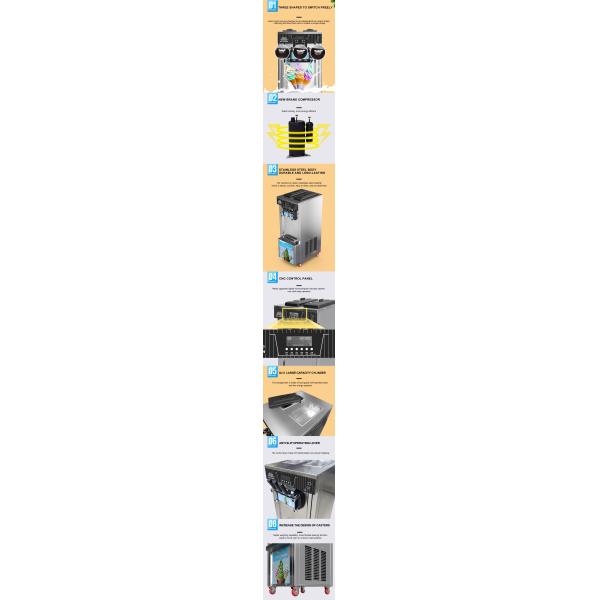 15-20L/H 304/316 Stainless Steel Ice Cream Making Machine 3 Flavor