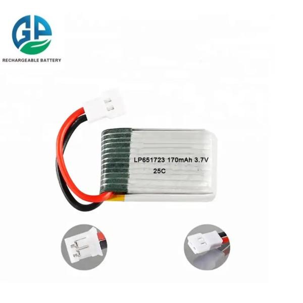 Lithium Polymer Batteries 651723 3.7v 150mah 170mah Lipo Battery KC UL1642 IEC62133 Drones Mini RC Helicopter