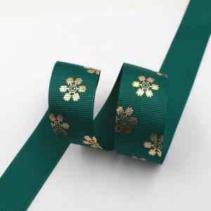 Buy cheap Dark Green Hot Foil Ribbon , Flowers Printing Thin Gift Wrap Ribbon product