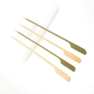 15cm bulk Green Bamboo Paddle Picks Sticks For Food