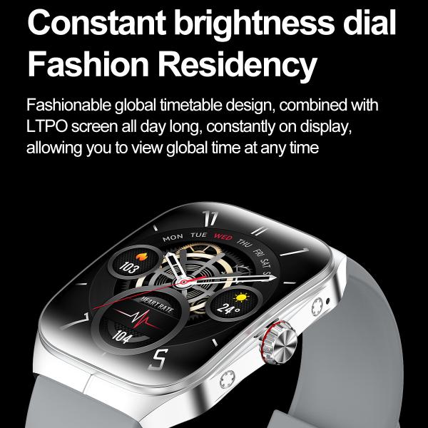 FitCloudPro Compatible Square Shape Smart Watch Voice Control Bluetooth Calling Smartwatch