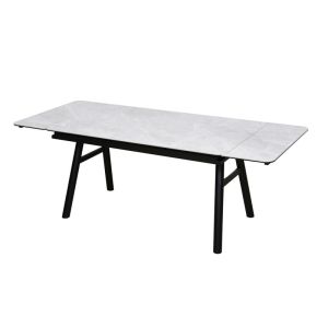 1400mm Length Ceramic Top Extendable Dining Table With Iron Base