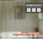 TRANSPARENT CIRCLE LINES, TRANSPARENT , polyester shower curtain and matching