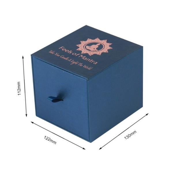 Custom Logo Rigid Cardboard Sliding Drawer Jars Scented Paper Candle Gift Box with Insert