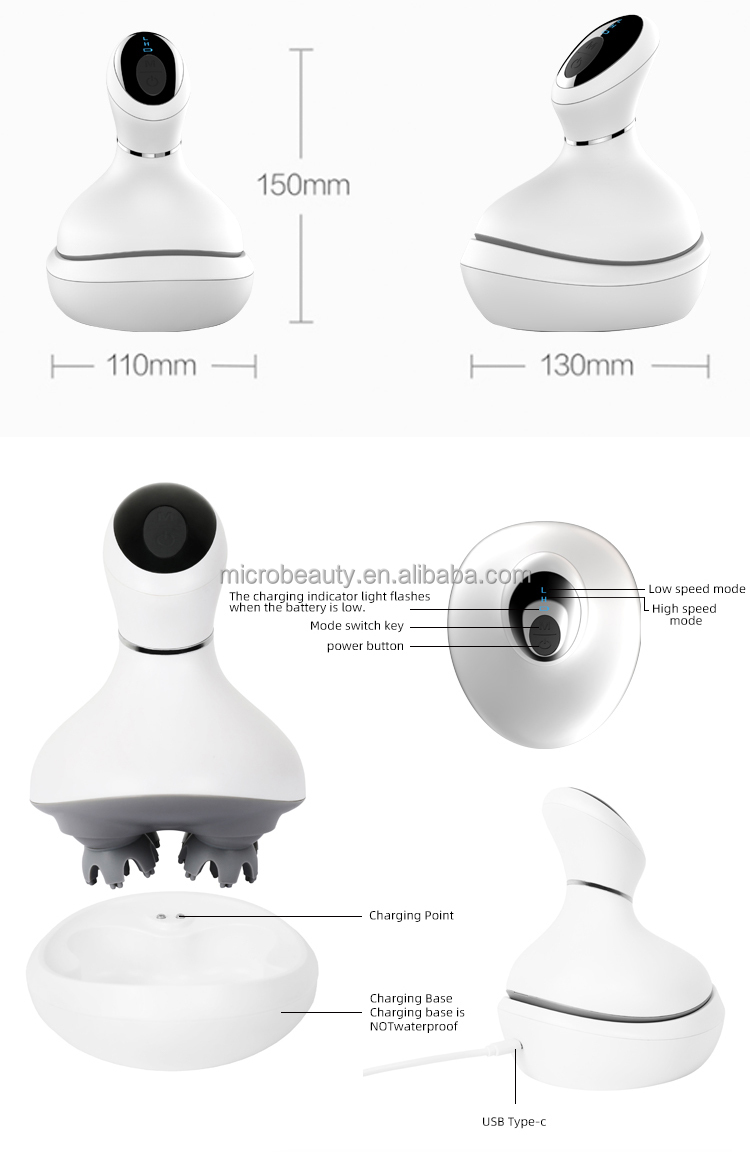 3D RejuvaWave Pro Smart Head Scalp Massager Wireless With Heat Therapy Relaxation Modes