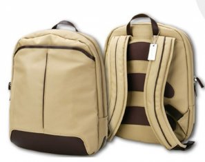 Zippered Computer Backpack Fully Padded Back Leather Laptop Bag