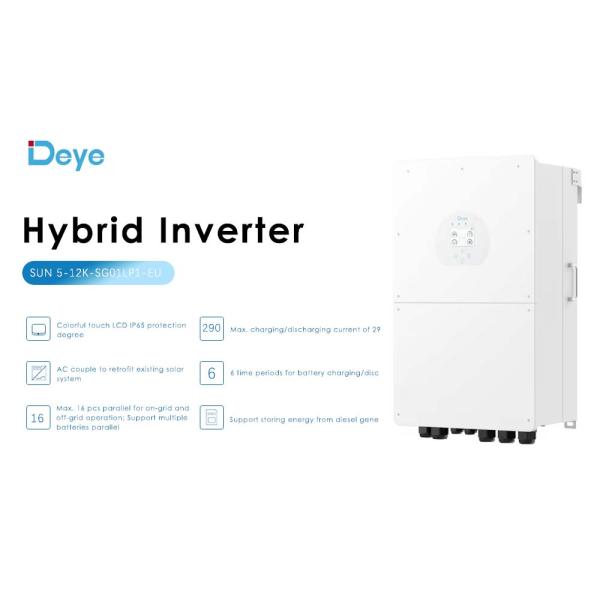 Deye 6K-SG04LP1-AU Single Phase Solar Inverter with Battery Maximum PV Array Power 6500 Wp