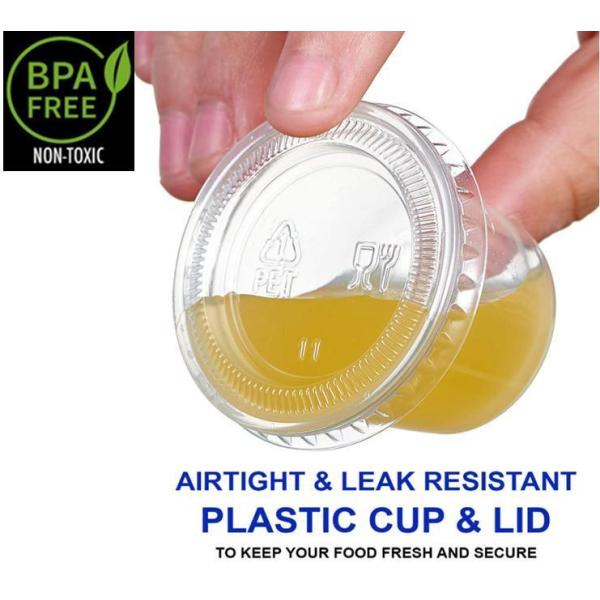 US 0.75 2oz Disposable Portion Sauce Souffle Cup Plastic Deli Salad Dressing Sauce Cup