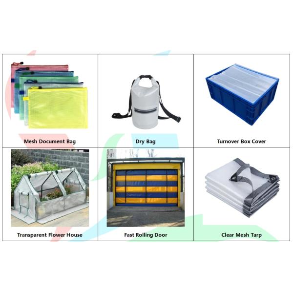 Clear Outdoor PVC Mesh Fabric 500D 600GSM PVC Plastic Dry Bag Fabric