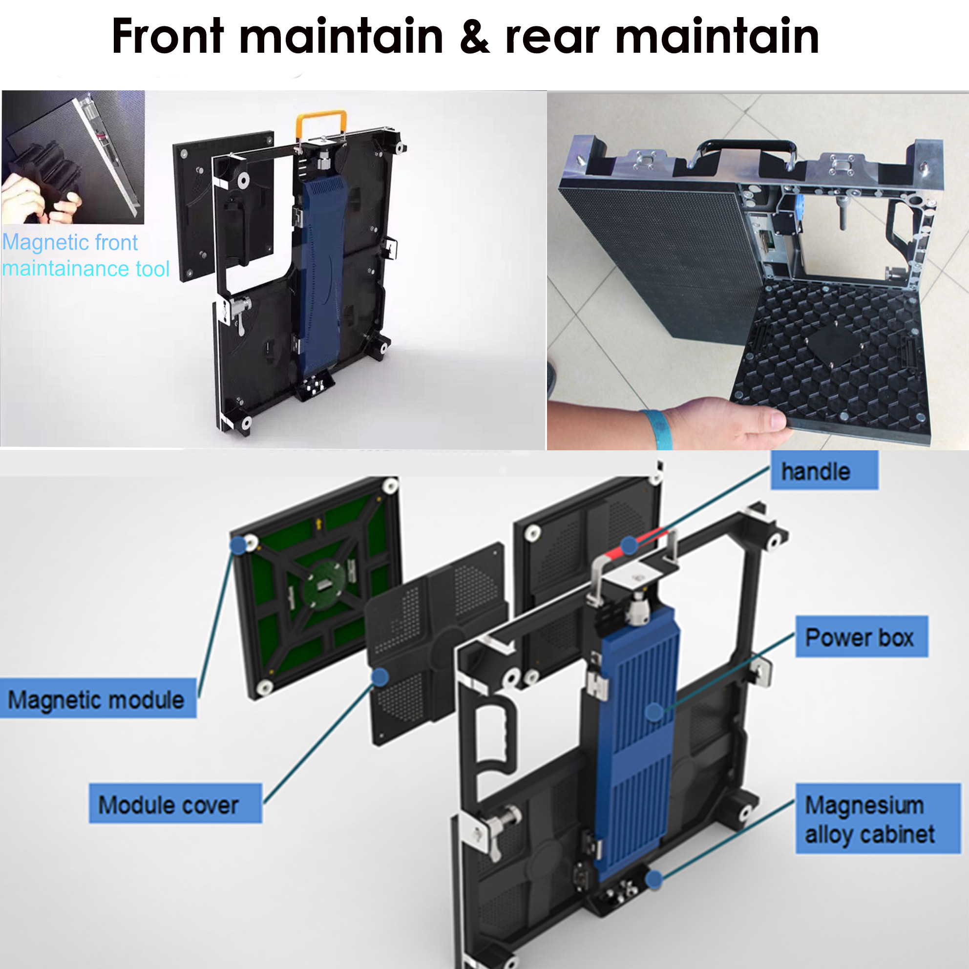 Custom Mobile LED Video Wall Display Concave CE Rohs Approved Intelligent Monitoring