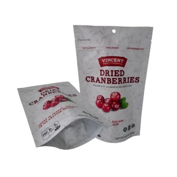 Dried Cranberries Stand Up Zipper Pouch Resealable Packaging Bag 1000g 2kg ISO 9001