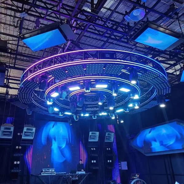 Aluminum Alloy Curved Roof Truss , Music Concert Circular Lighting Truss