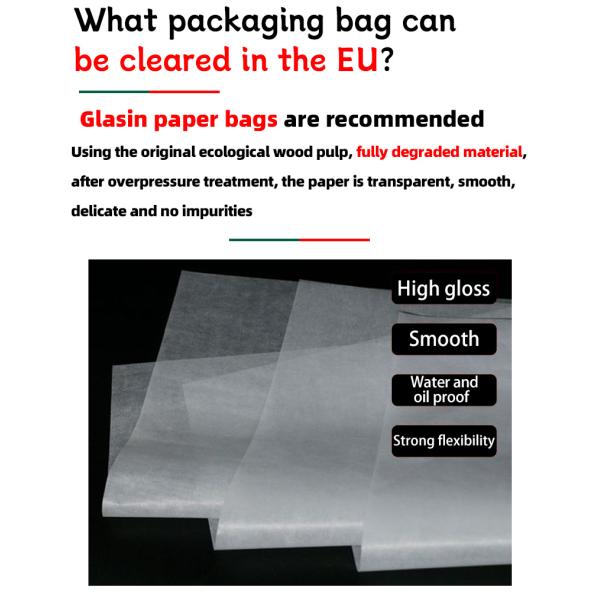 Paper Glassine Bags Biodegradable Garment Bags For T-Shirt And Clothes Packaging
