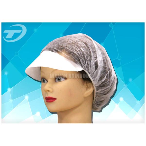 Peaked cap , made from non - woven fabric , white / blue / green , CE certificated