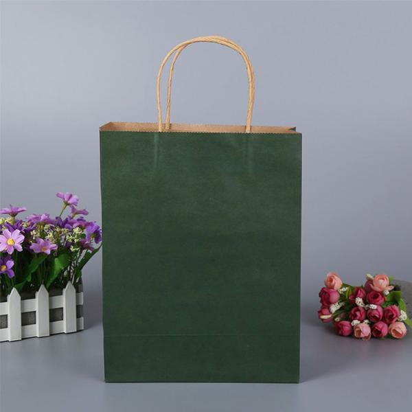Fashion Recycled Kraft Custom Brown Paper Bags With Logo Shopping Support