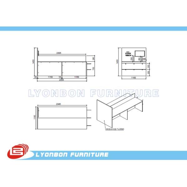 white cookware display for cooking pots with digital LED screen for ADS broadcasting