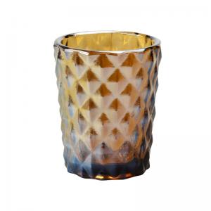 Buy cheap 185ML Amber Votive Candle Holders Diamond Glass Tea Light Holders product