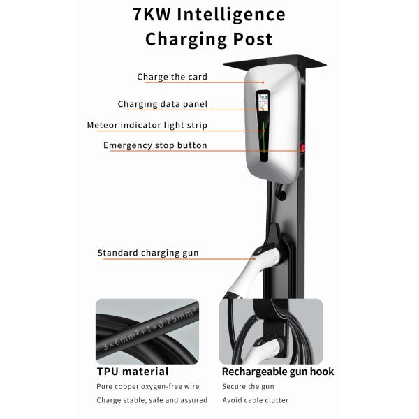 Type2 Interface 22kW EV Wallbox 32A Wifi APP Electric Vehicle Charging Station