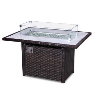 Buy cheap 50000 BTU Rectangular Table Top Fire Pit Contemporary Design product