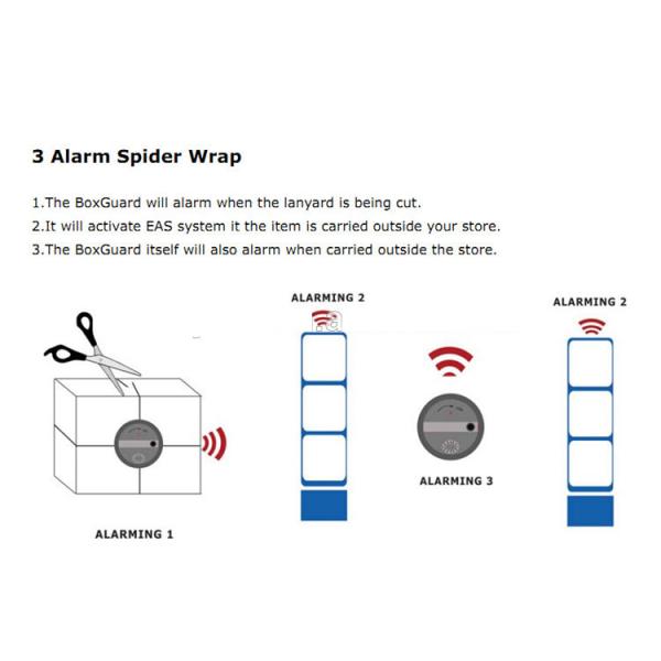 Security Round Self Alarm Tags For Boxes Remove Spider wrap