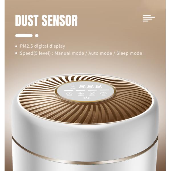 24W Portable Air Purifier With Hepa Filter For Home 100m3/h CADR