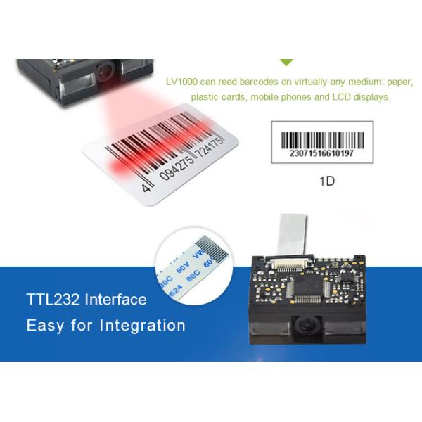 Lightweight TTL232 Barcode Scanner 0.33W 32 Bit Colour Depth for PDA