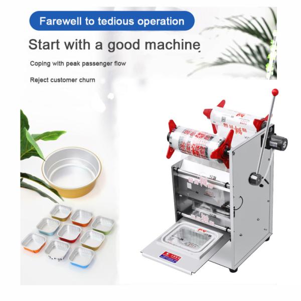 600W Tabletop Manual Tray Sealing Machine 300mm Width For Baverage Shops