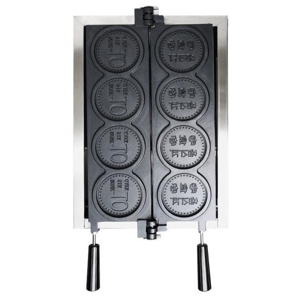 4pcs Coin Round Shape Commercial Waffle Maker Machine Snack Equipment