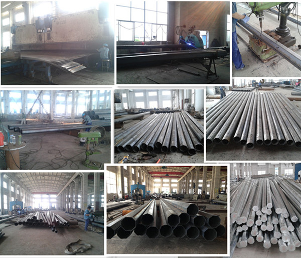 25FT 30FT 35FT 40FT Octagonal utility power pole , steel power pole with 500KGS Design Load