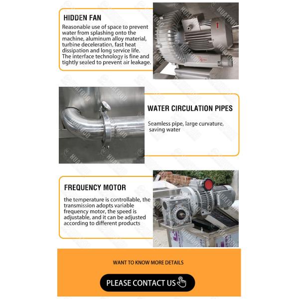 Food Precooking 300kg/H 2.95kw Potato Blanching Machine