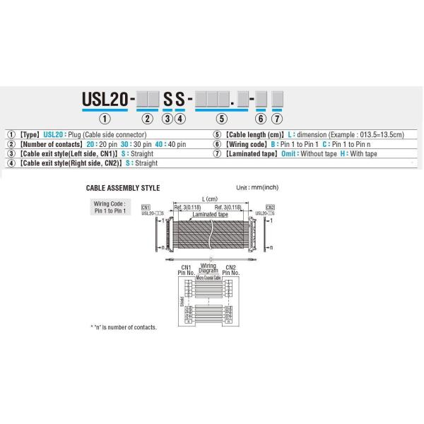 Original 30 PIN KEL Cable USL20-30SS-0150-B 40AWG 42AWG 063 CH Silver Terminal