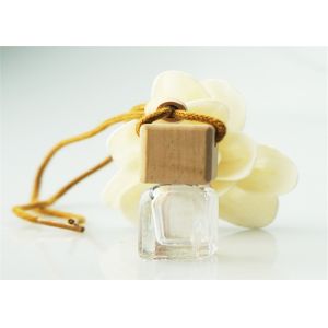 Empty Glass Perfume Bottles Cosmetic Packaging Applied With Wooden Cap